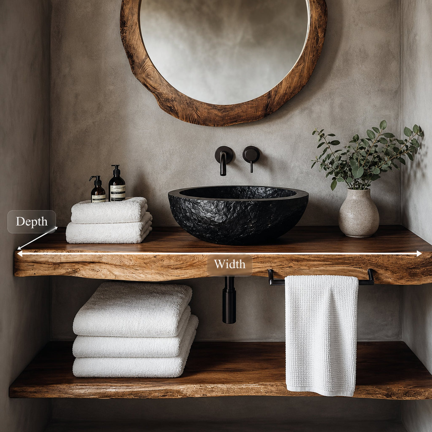Midcentury Floating Shelf Farmhouse Bathroom - product view 6