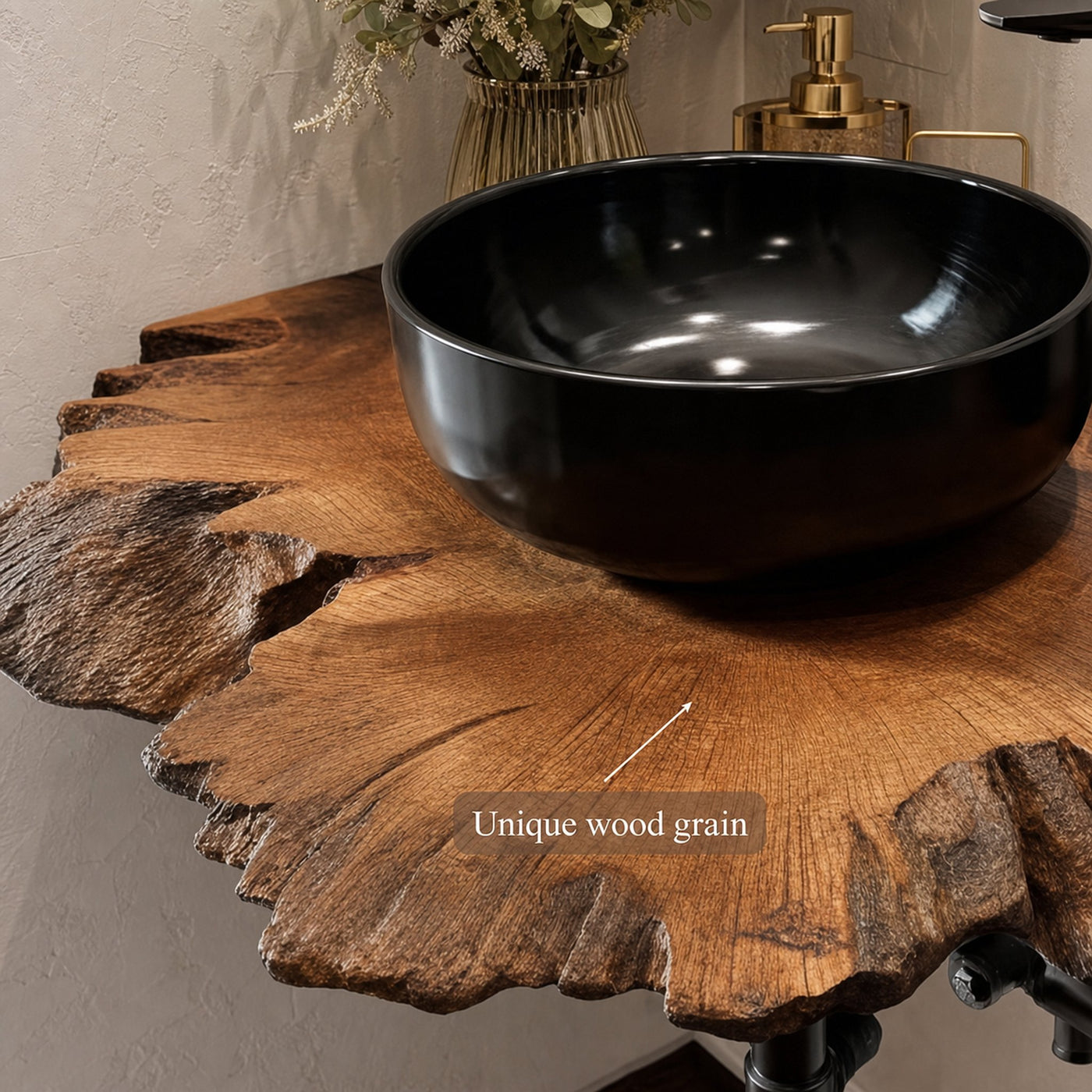 Midcentury Floating Shelf Narrow Vanity Powder Room - product view 3