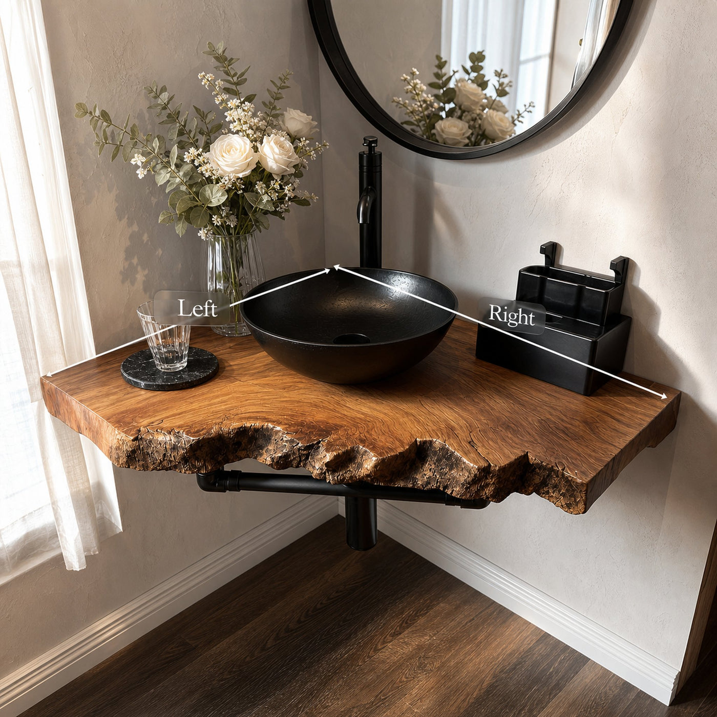 Midcentury Floating Shelf Narrow Washroom - product view 6