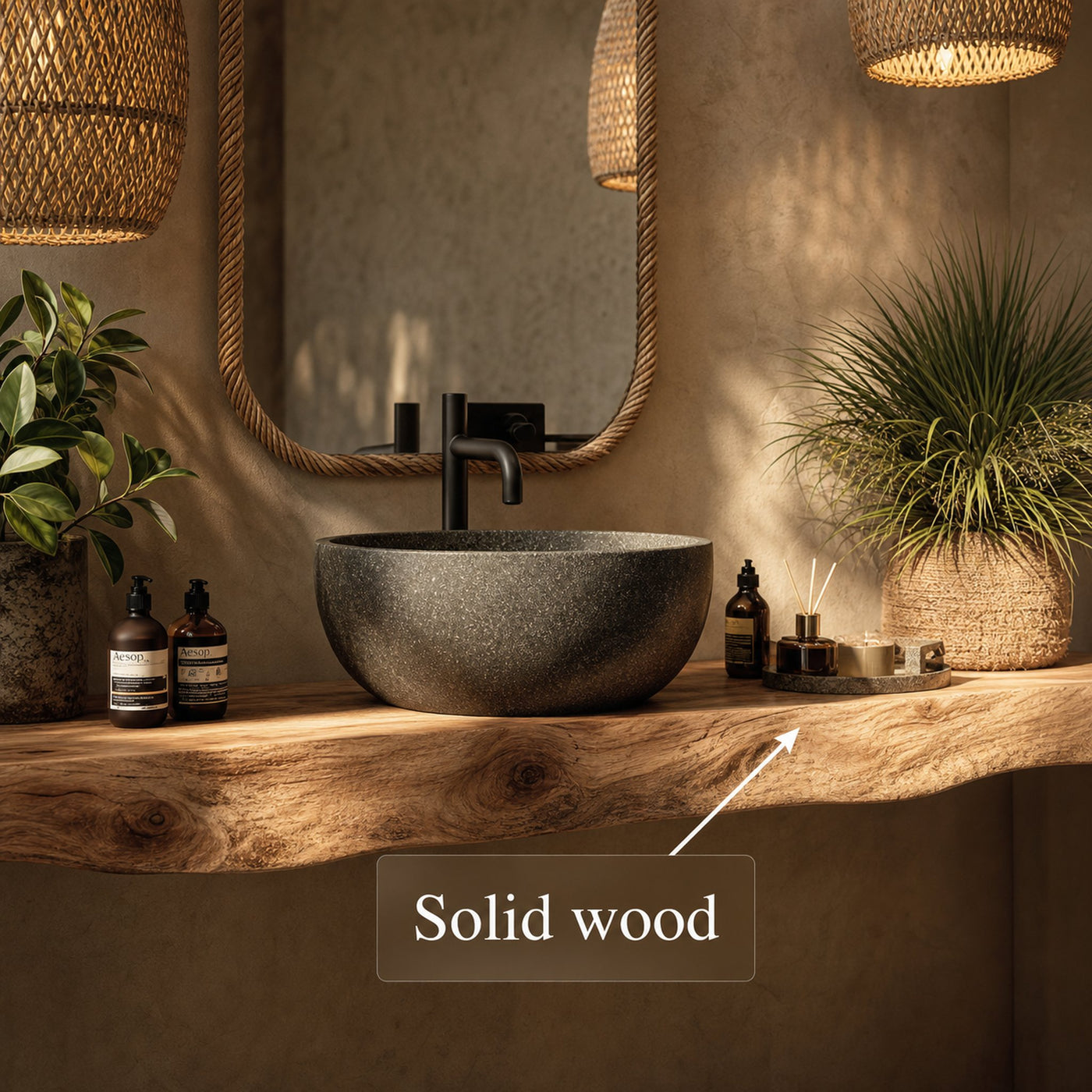 Midcentury Floating Shelf Vanity Bathroom - product view 3