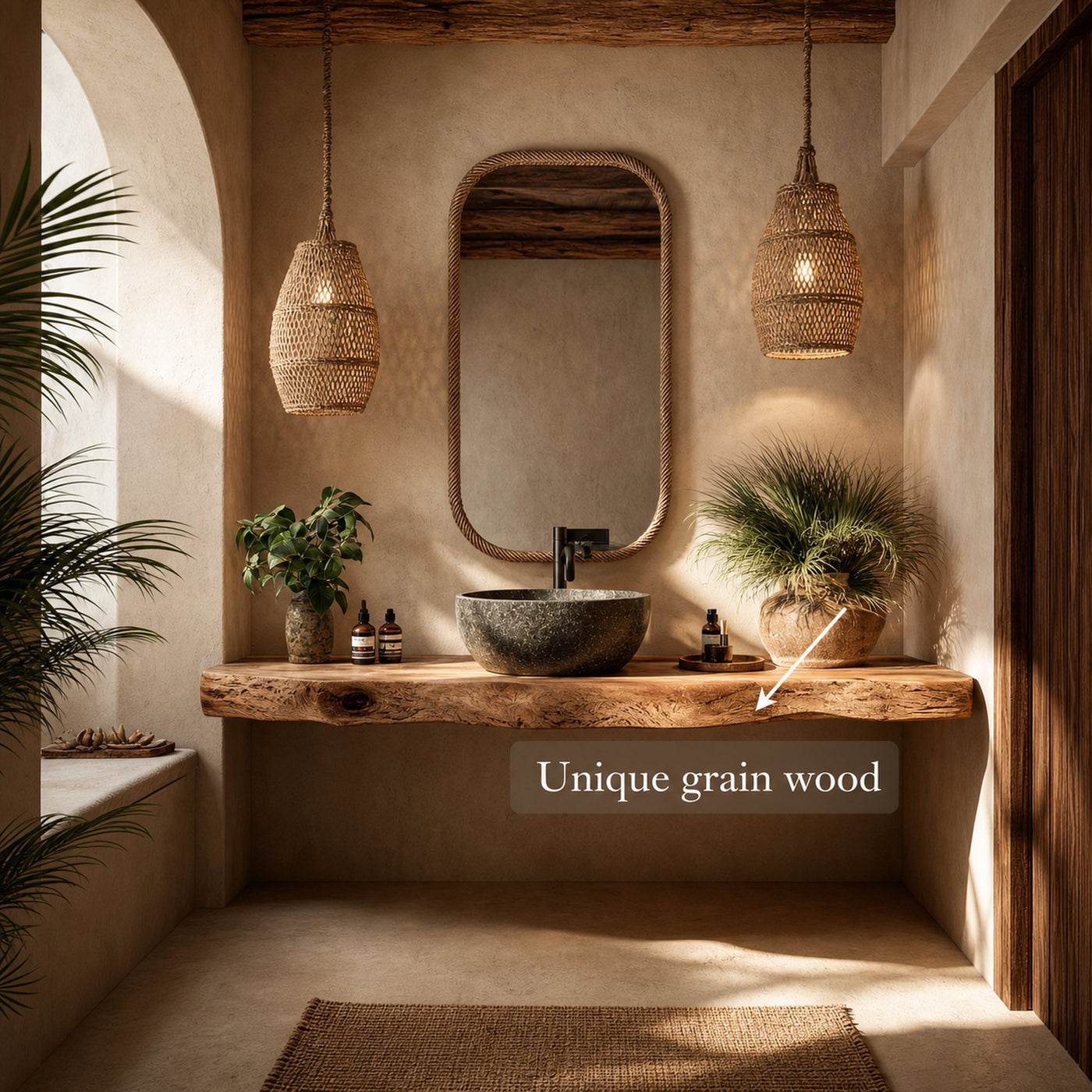 Midcentury Floating Shelf Vanity Bathroom - product view 4