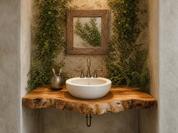Riverline Bayou Live Edge Floating Bathroom Vanity with Metal Bracket