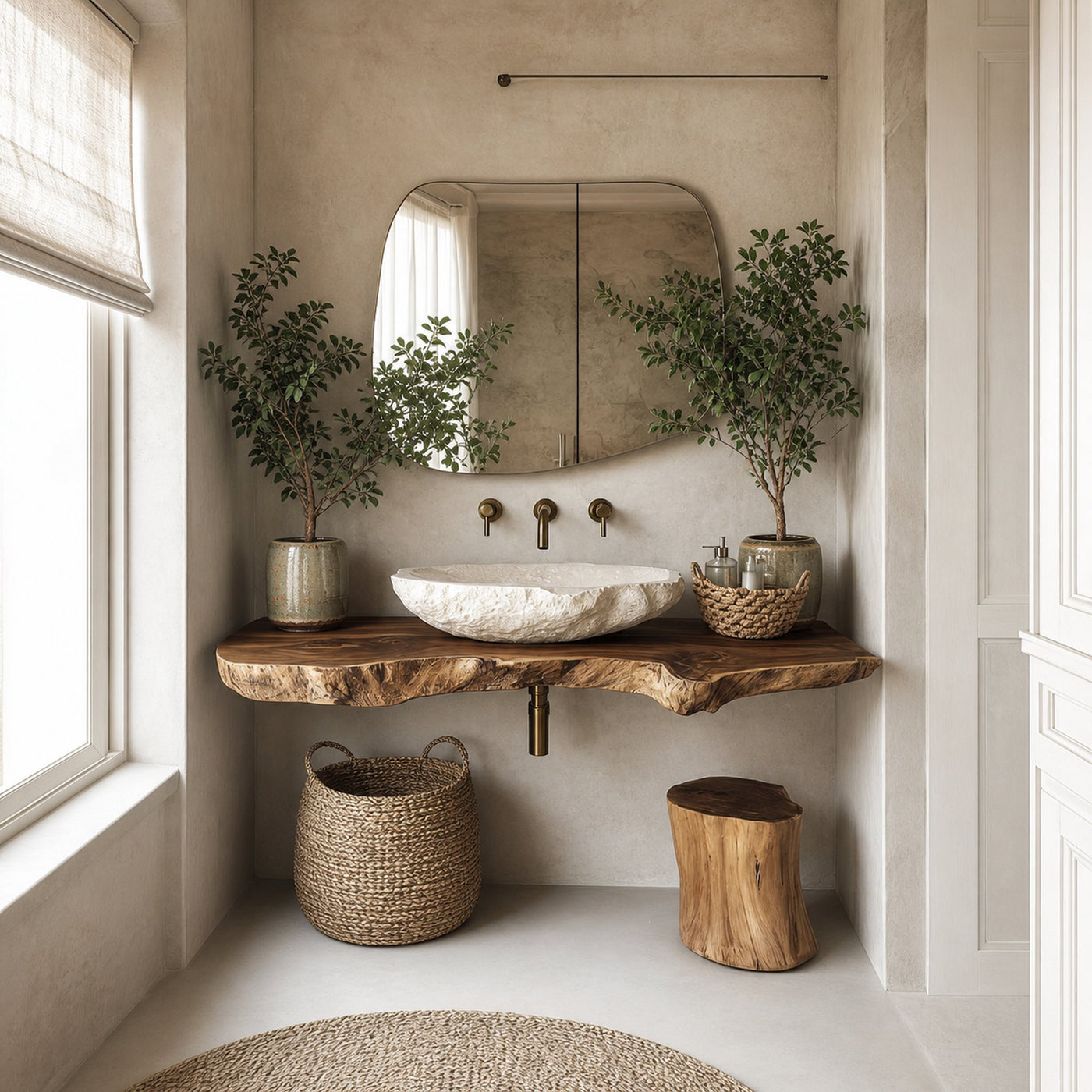 Midcentury Natural Wood Vanity Bathroom - product view 2