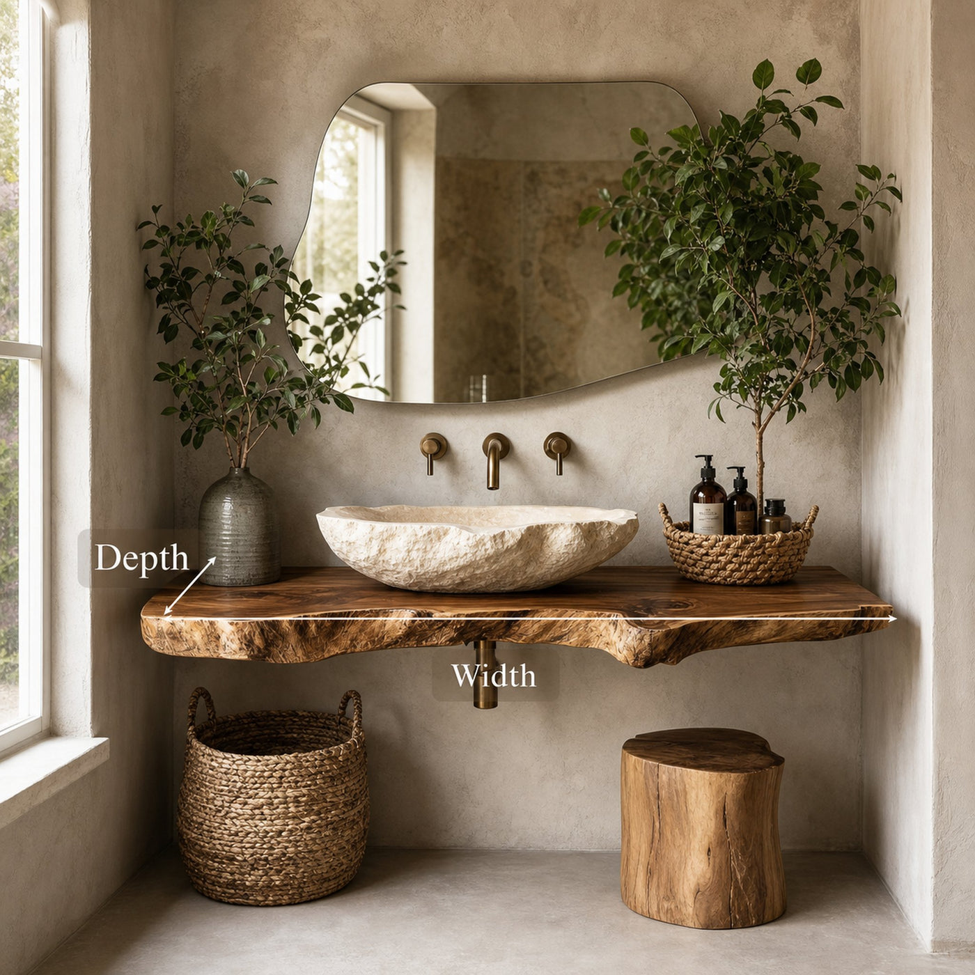 Midcentury Natural Wood Vanity Bathroom - product view 5