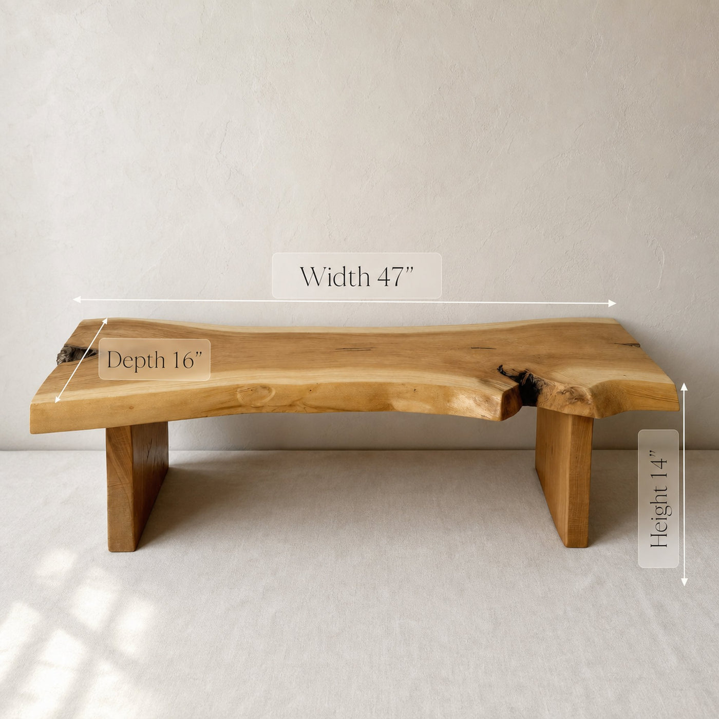 Minimalist Live Edge Bench For Entryway - product view 6