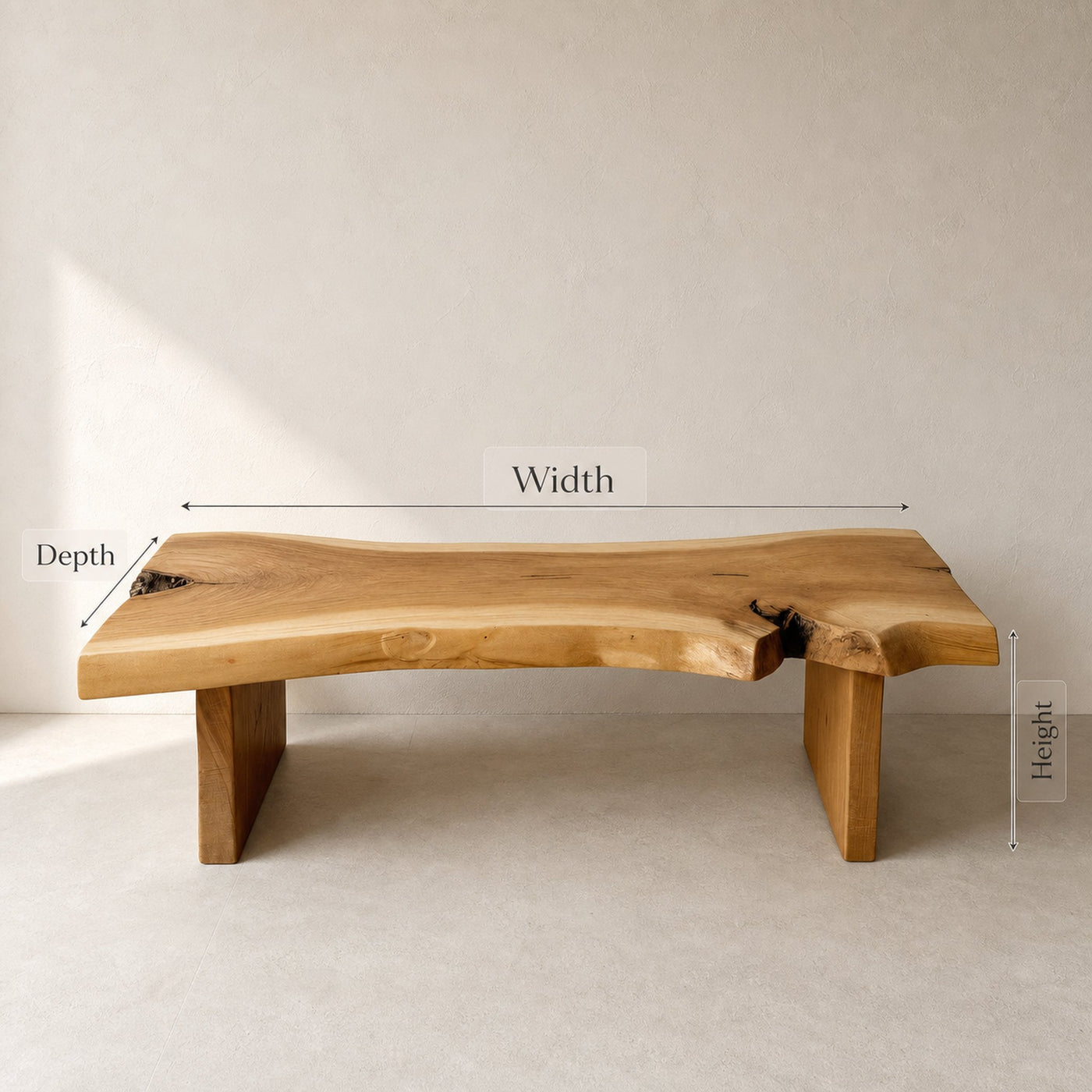 Minimalist Live Edge Bench For Entryway - product view 7