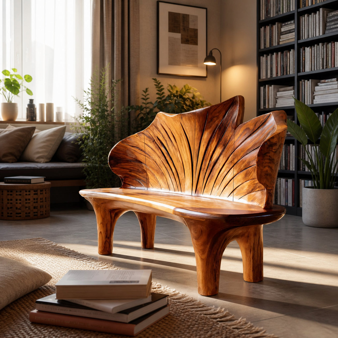 Minimalist Live Edge Entryway Bench For Modern Hallway - product view 6