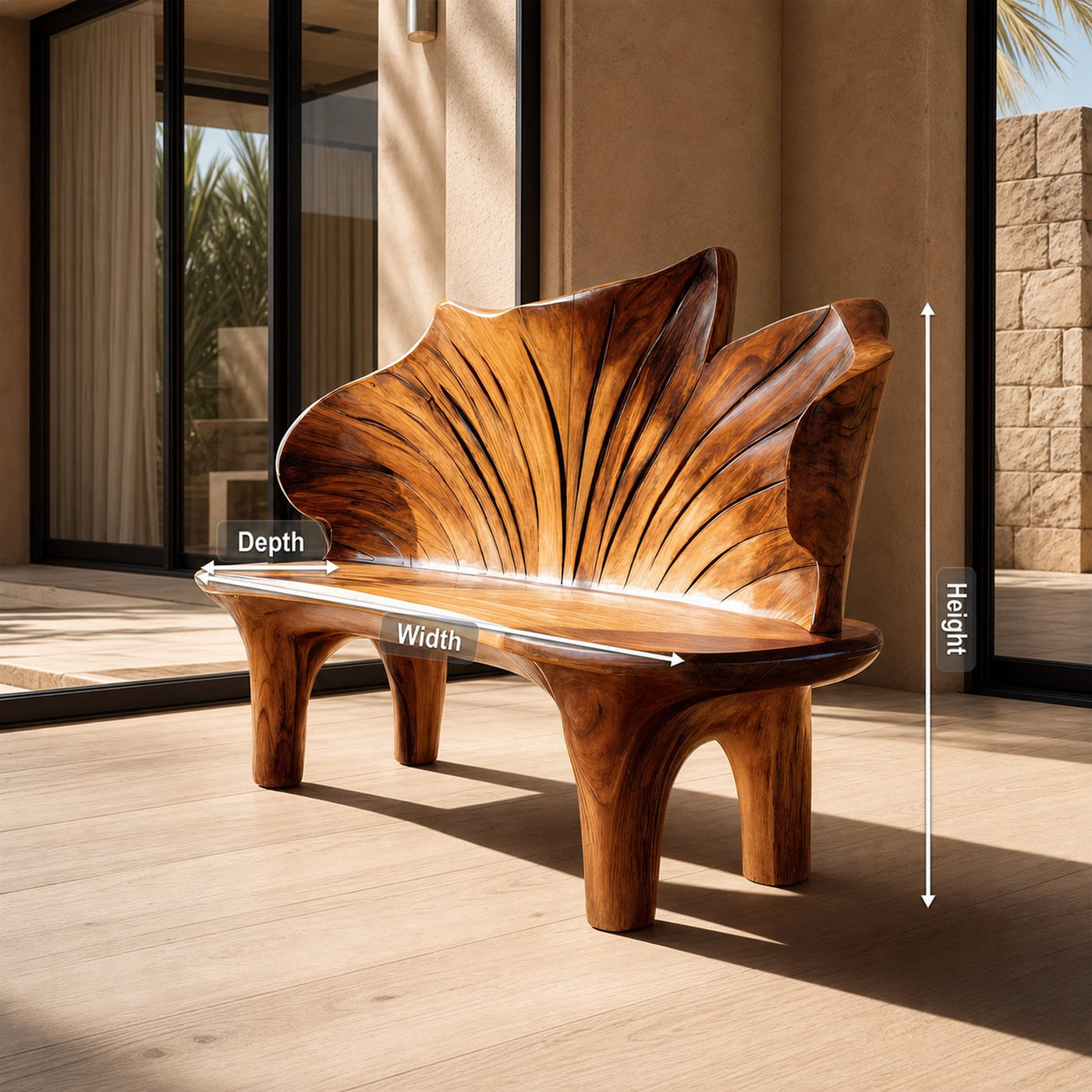 Minimalist Live Edge Entryway Bench For Modern Hallway - product view 8