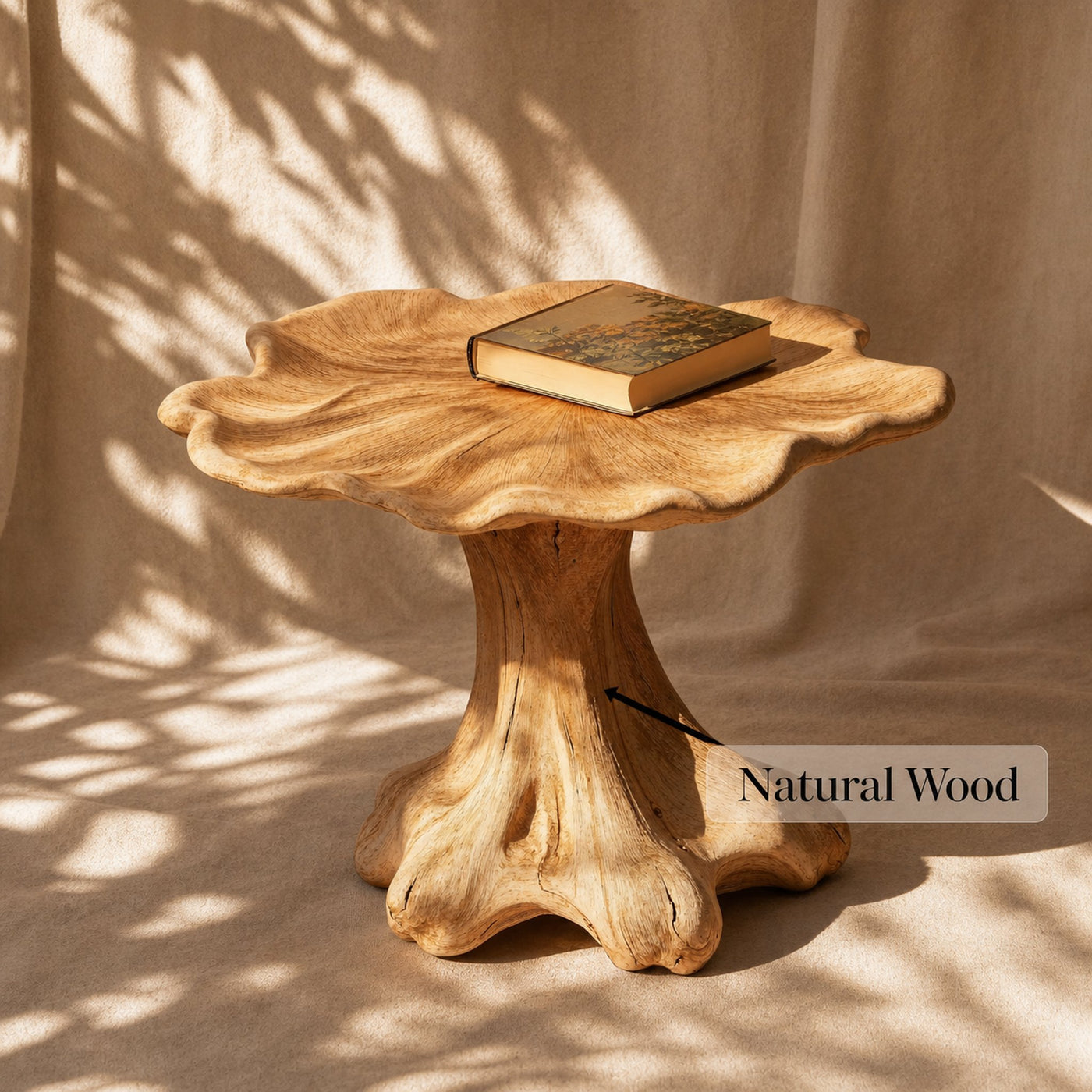 Minimalist Wood Mushroom End Table For Bedroom Clean Lines - product view 6
