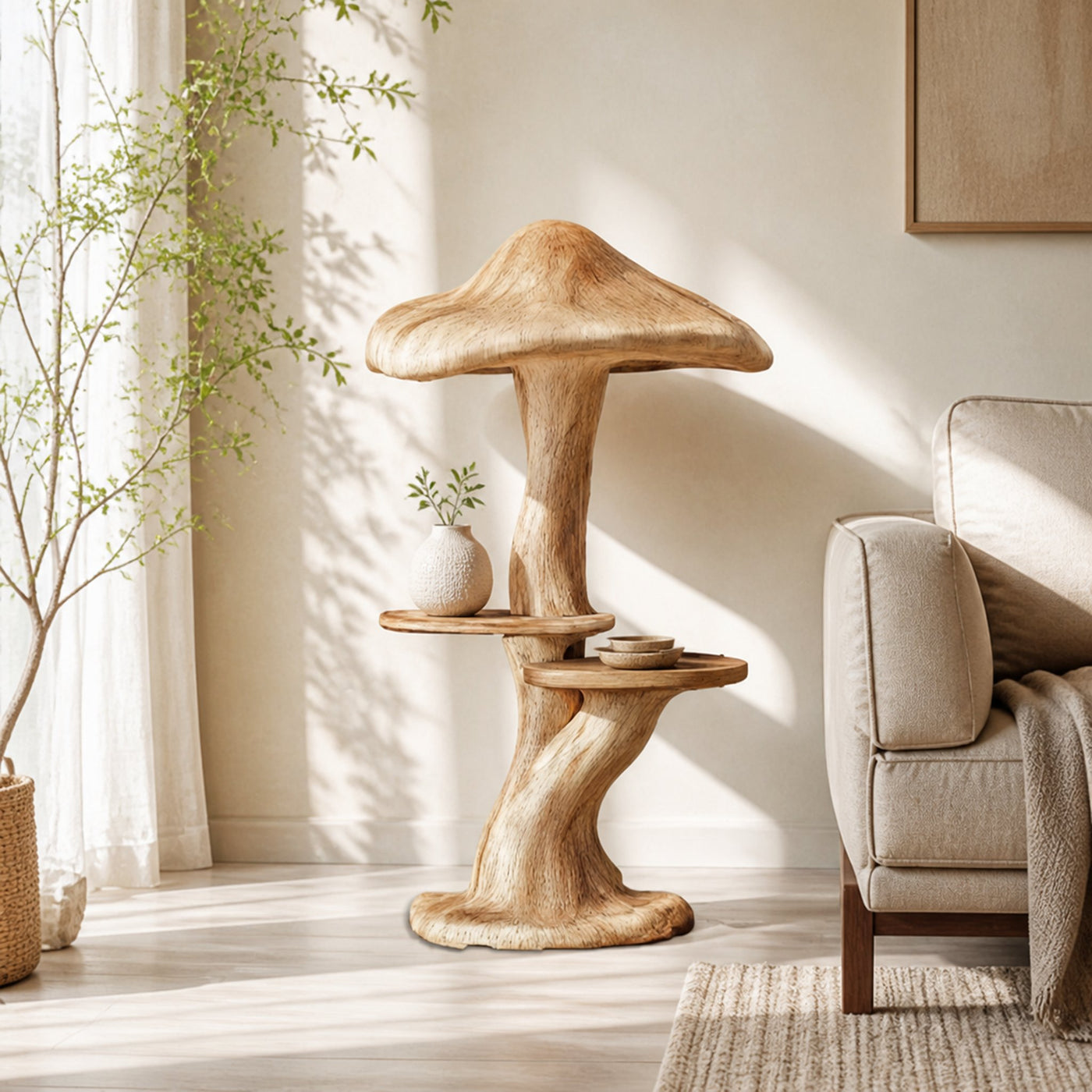 Modern Decorative Mushroom Shelf For Living Room Or Bedroom