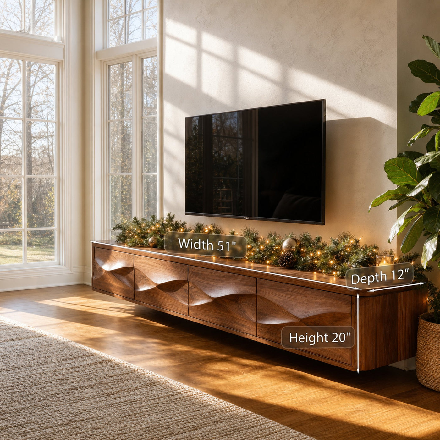 Modern Floating TV Console For Holiday Decor - product view 6