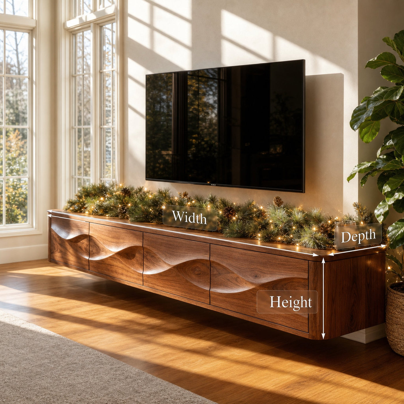 Modern Floating TV Console For Holiday Decor - product view 7