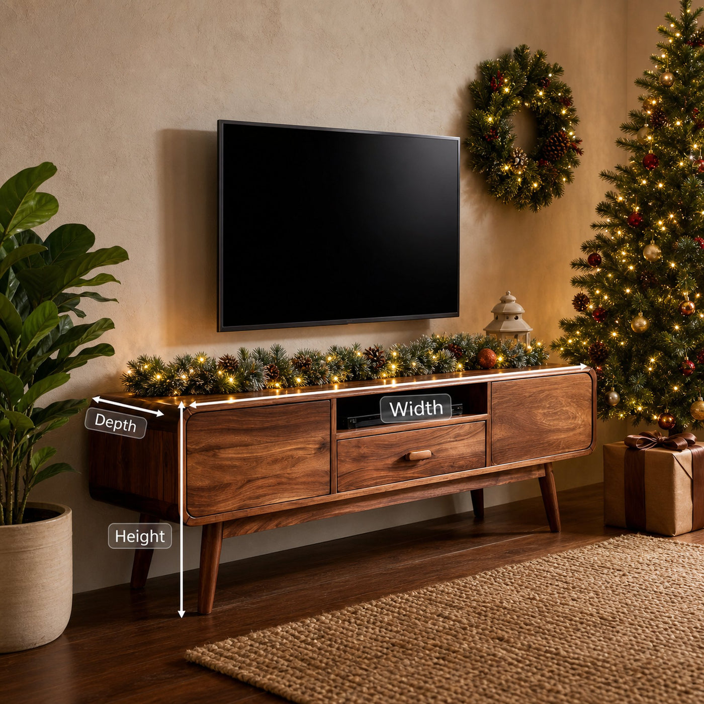 Modern Floating TV Console With Rounded Edge For Holiday - product view 8