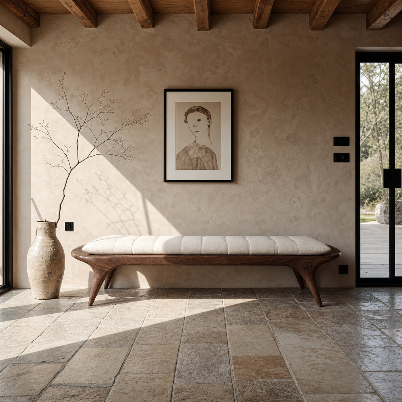 Modern Minimalist Bench For Hallway And Entryway Seating - product view 7