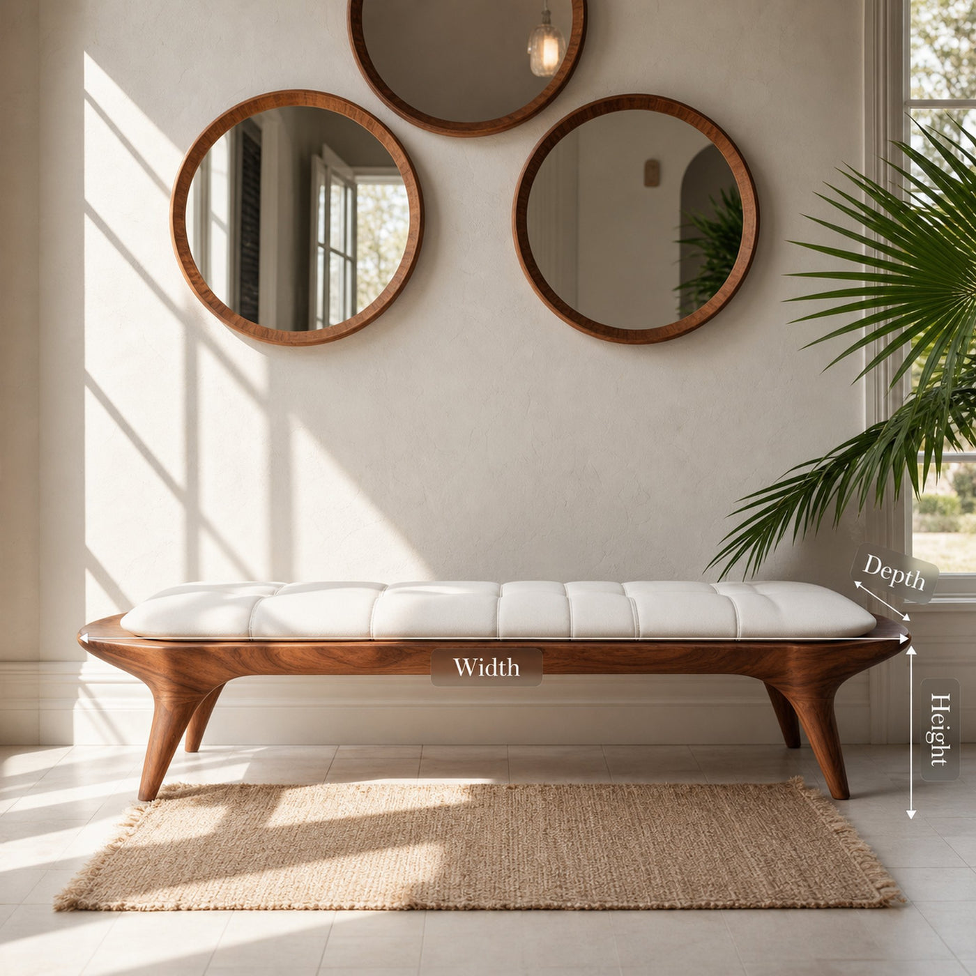 Modern Minimalist Bench For Hallway And Entryway Seating - product view 8