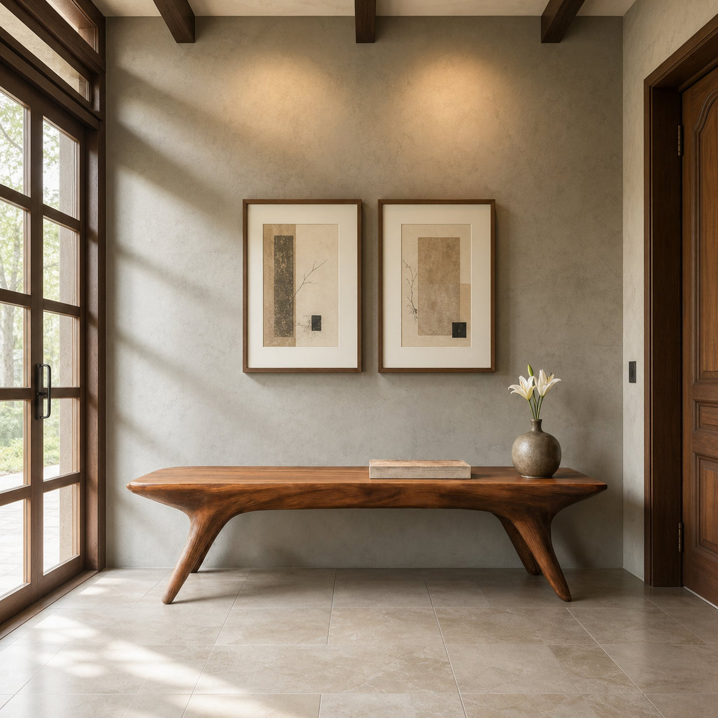 Modern Minimalist Entryway Bench For Hallway Or Bedroom Seating - product view 6