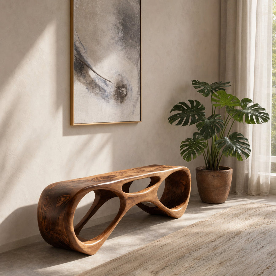 Modern Organic Bench For Entryway Or Furniture Hallway