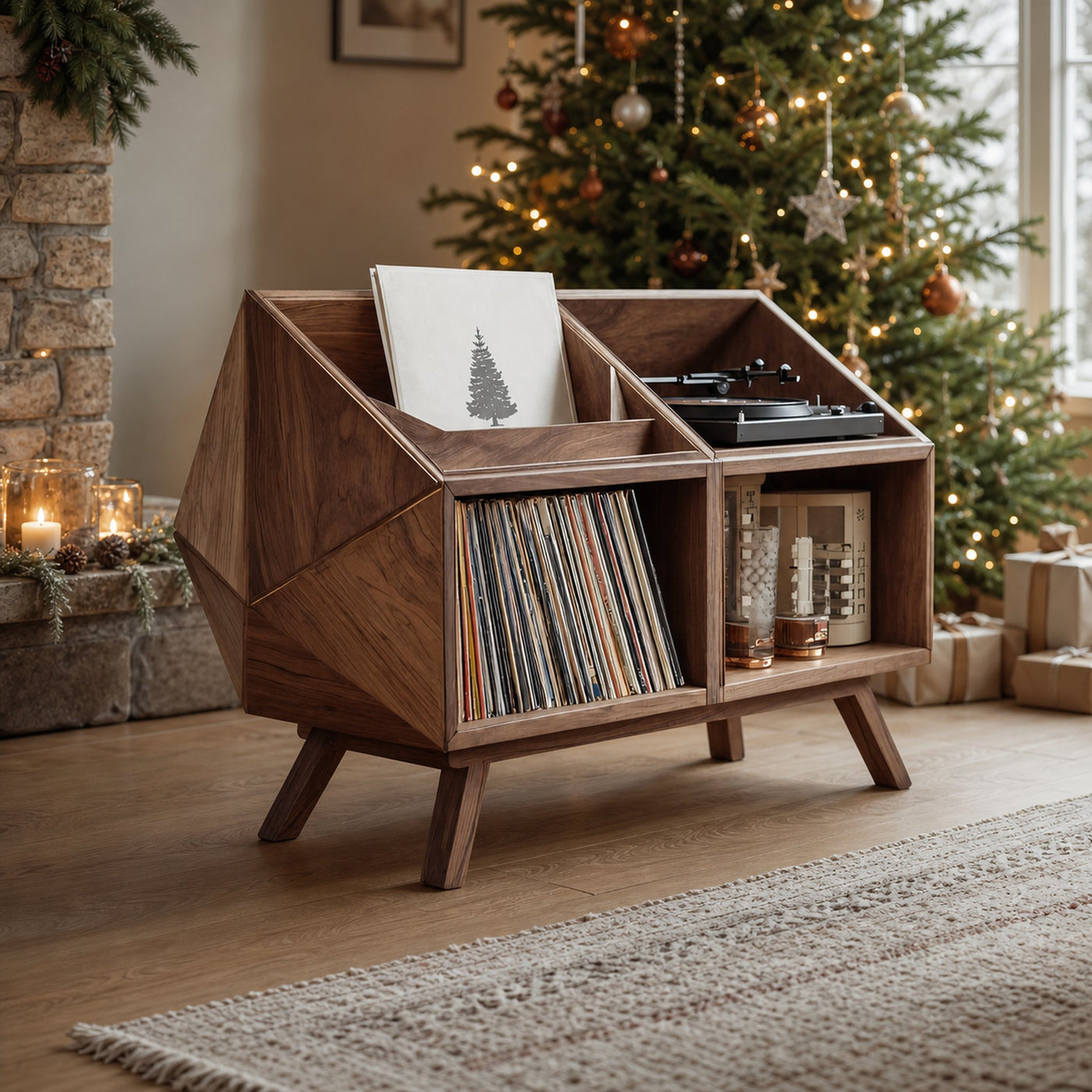 Modern Record Stand For Living Room Vinyl Storage Christmas