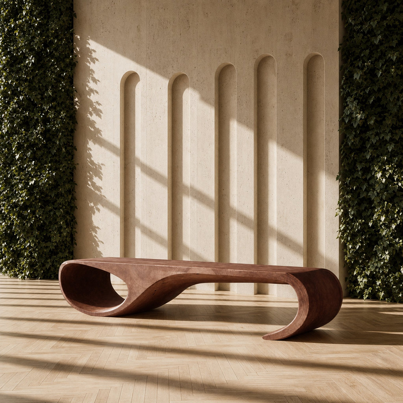Modern Sculptural Bench For Entryway And Living Room Decor - product view 7