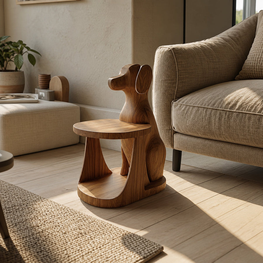 Modern Sculptural Dog Side Table For Living Room And Bedroom