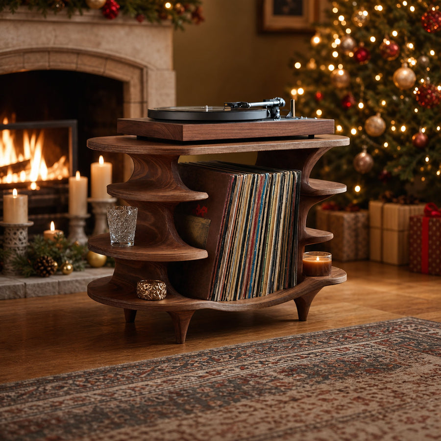 Modern Solid Wood Record Stand For Living Room Christmas