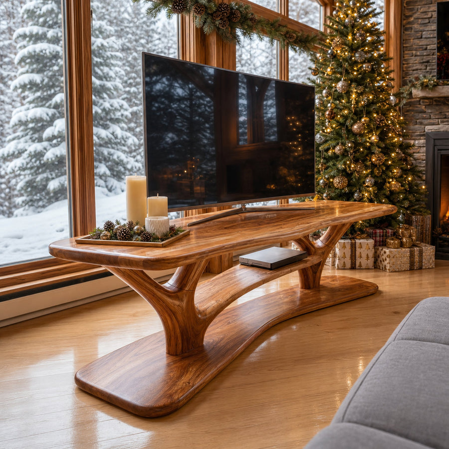 Modern Solid Wood TV Console For Festive Entryway Design