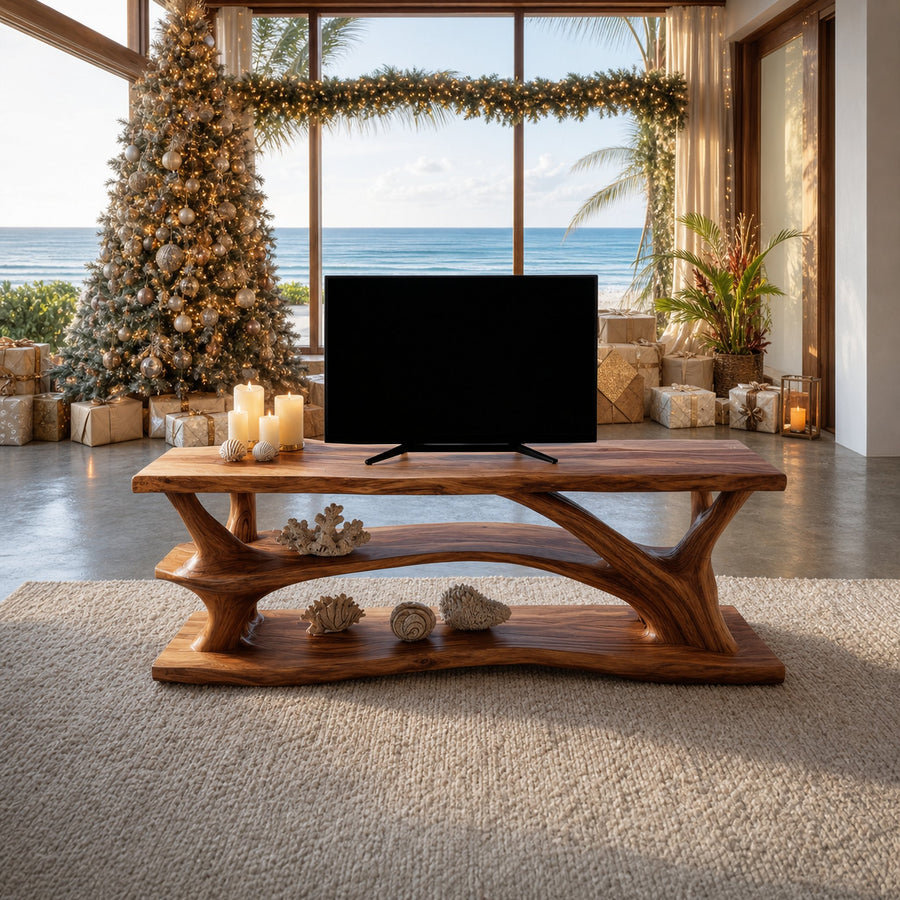 Modern Solid Wood TV Console For Winter Home Decoration