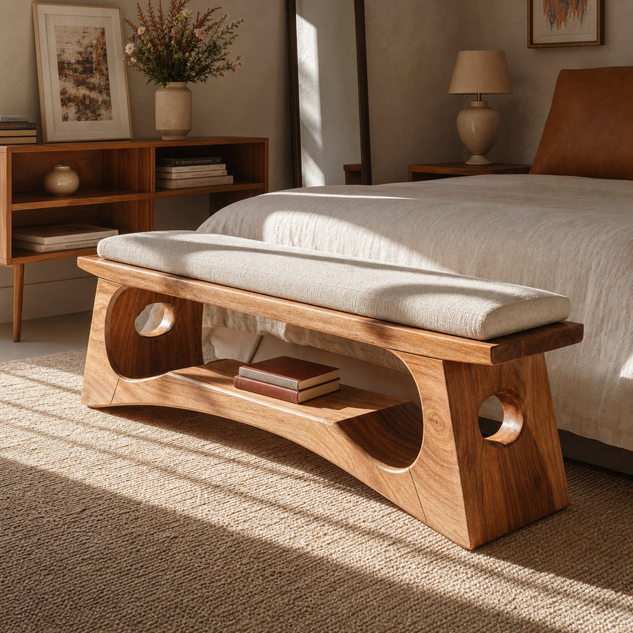 Modern Wooden Bench For Natural Bedroom Decor