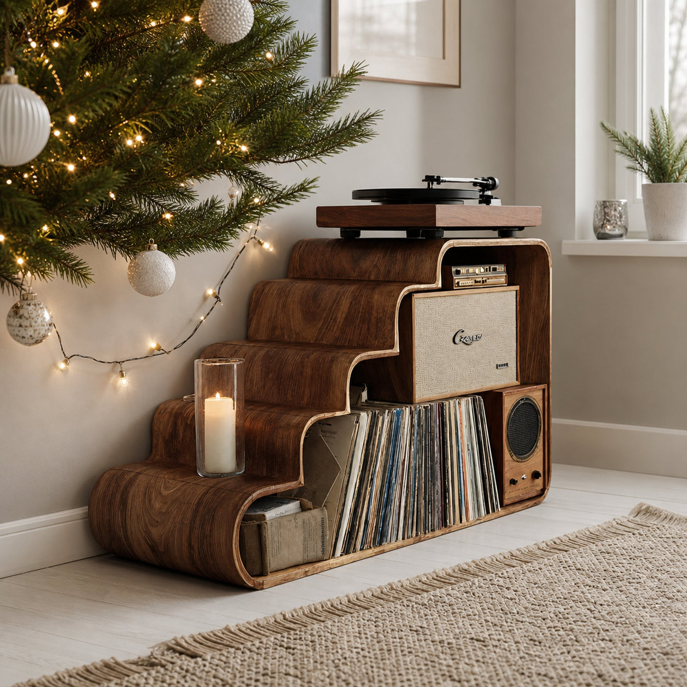 Modern Wooden Record Stand For Bedroom Christmas Decoration - product view 6