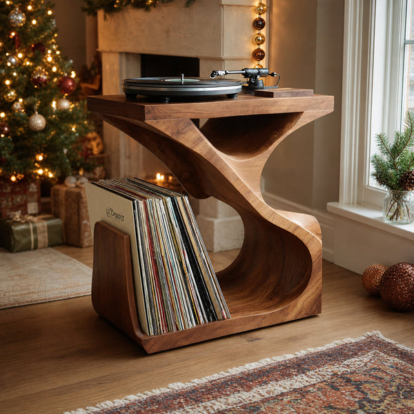 Modern Wooden Record Stand For Furniture Decor Holiday Gift