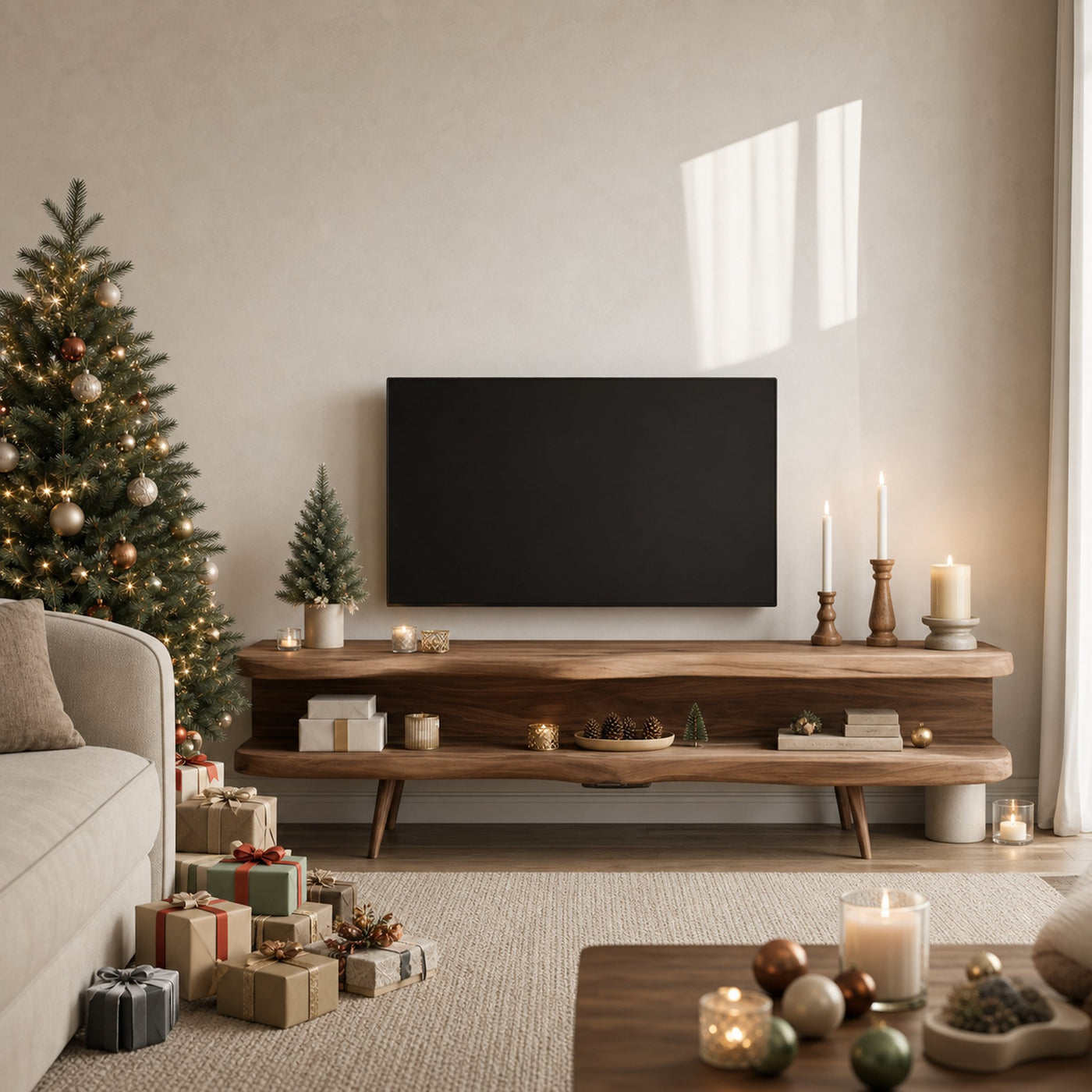 Modern Wooden TV Console For Holiday Living Room Furniture Decor - product view 2