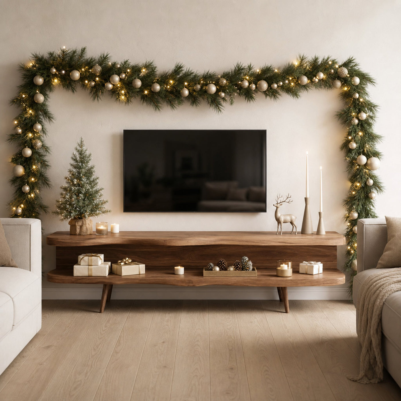 Modern Wooden TV Console For Holiday Living Room Furniture Decor - product view 3