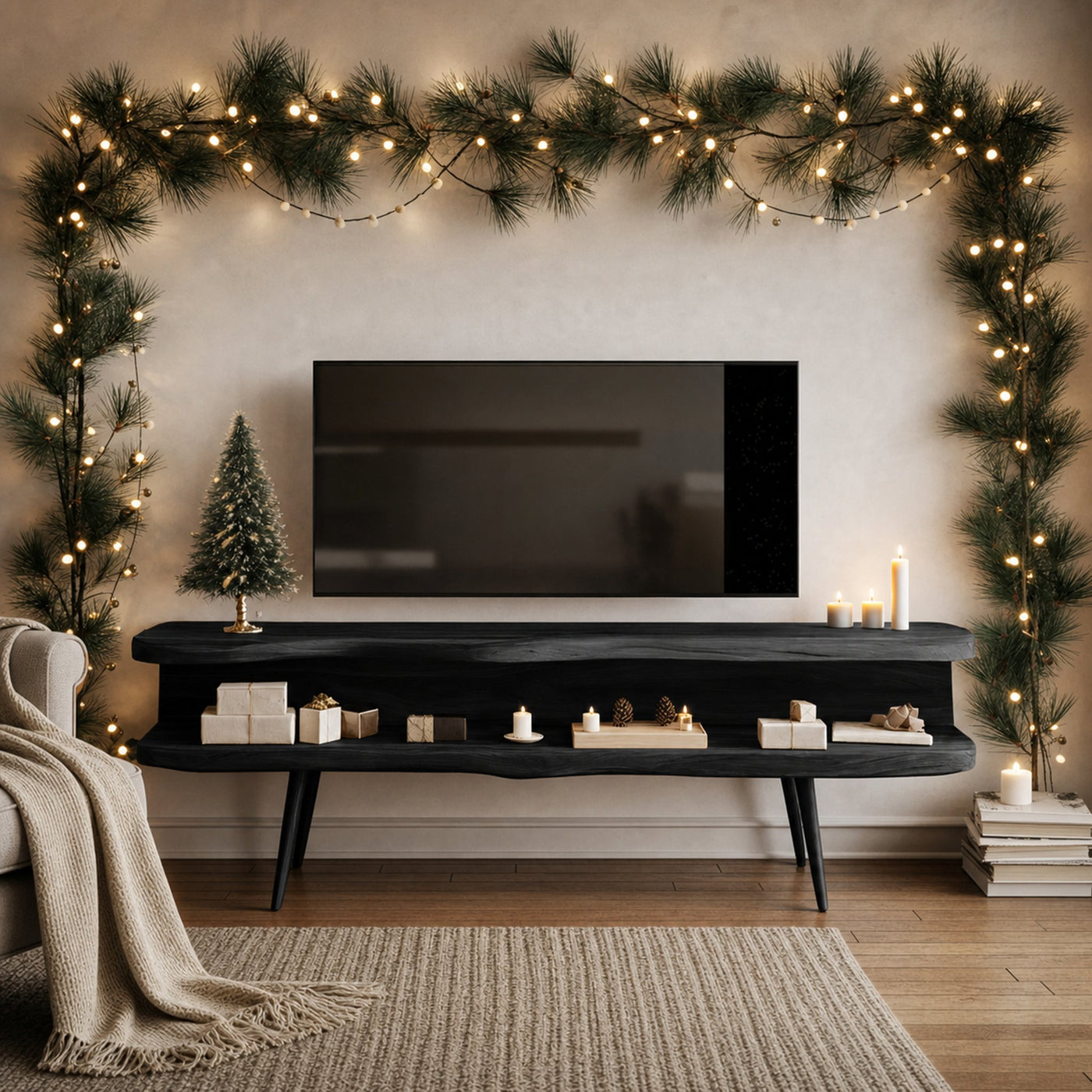 Modern Wooden TV Console For Holiday Living Room Furniture Decor - product view 4