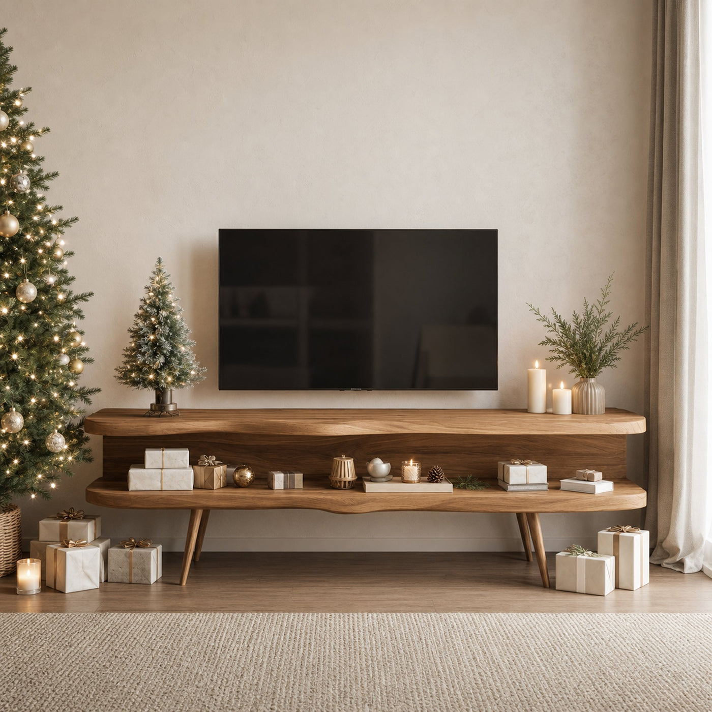 Modern Wooden TV Console For Holiday Living Room Furniture Decor - product view 5