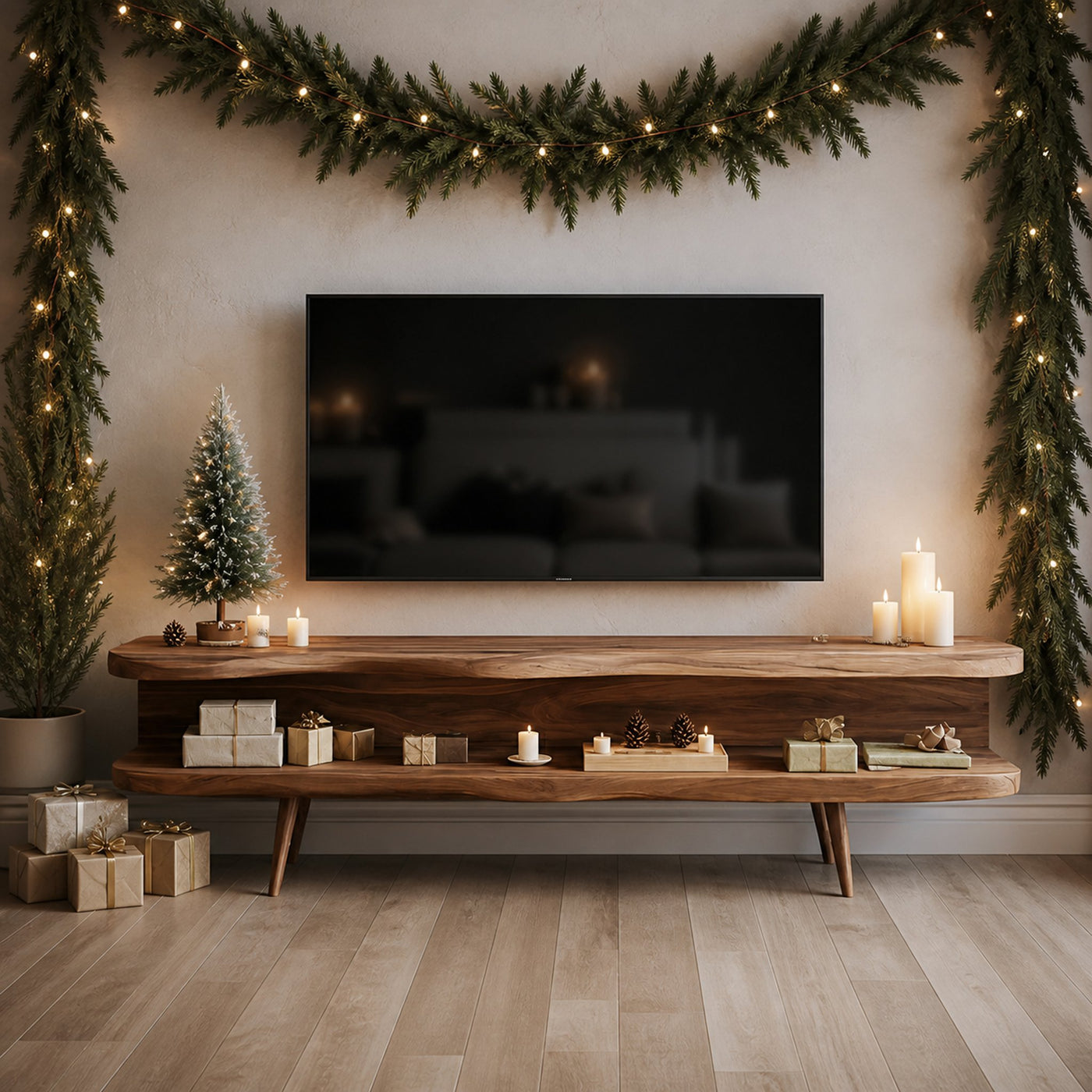 Modern Wooden TV Console For Holiday Living Room Furniture Decor - product view 6
