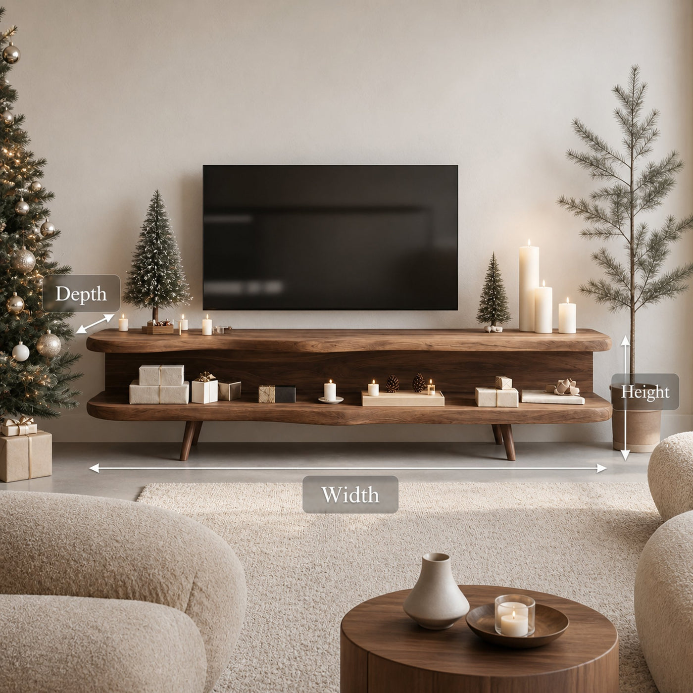 Modern Wooden TV Console For Holiday Living Room Furniture Decor - product view 8