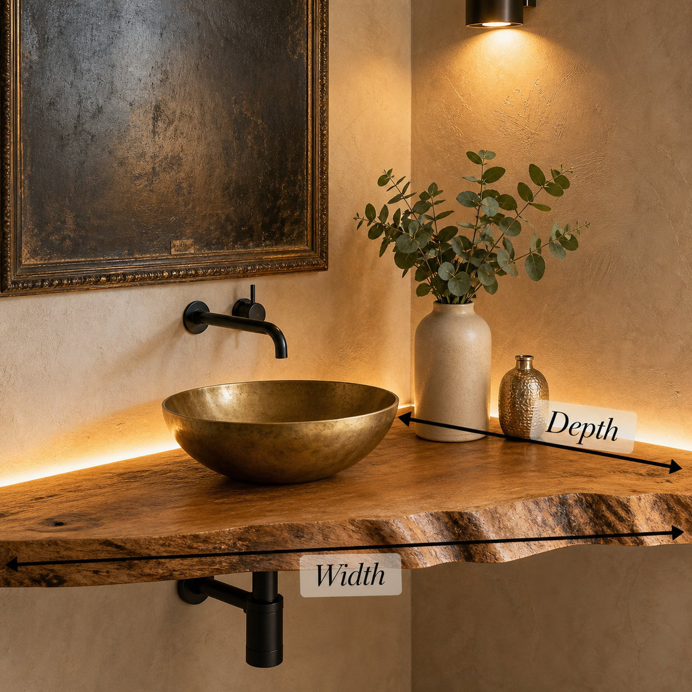 Natural Wood Corner Bathroom Vanity - product view 6