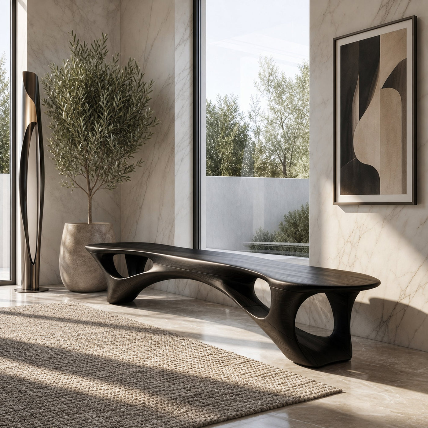 Organic Modern Bench For Bedroom Living Room - product view 7