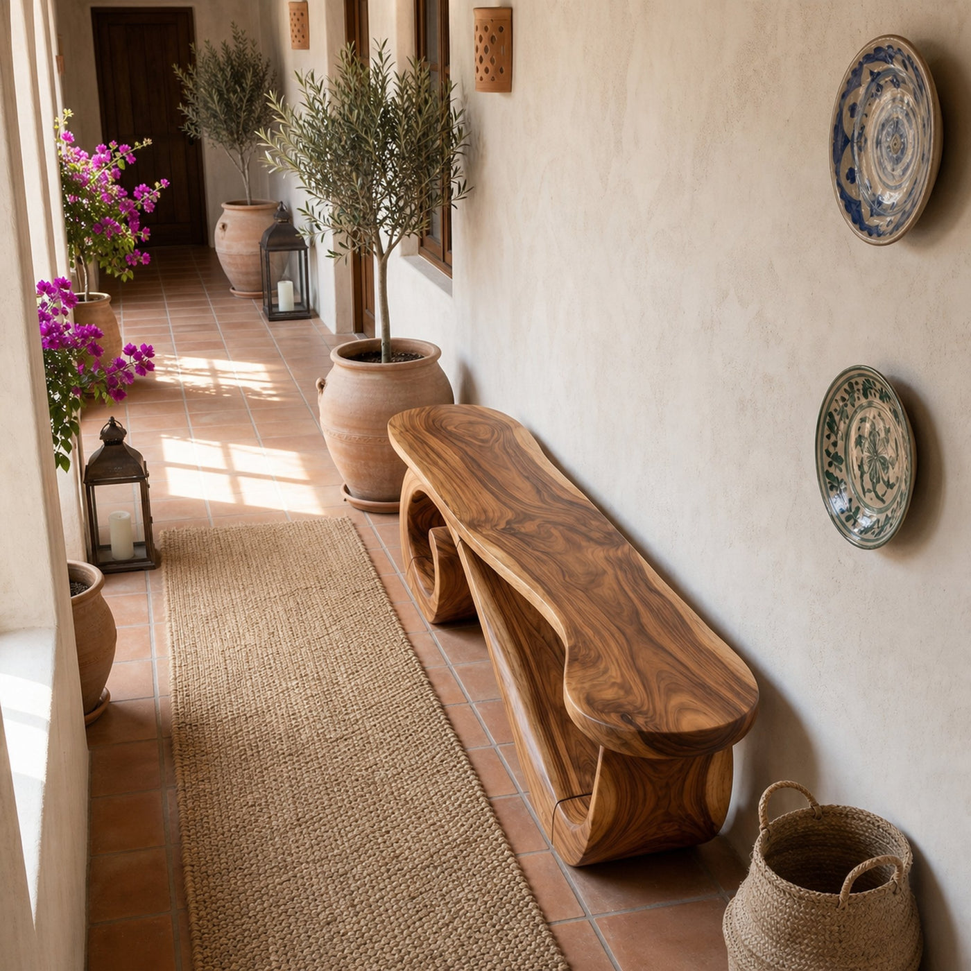 Organic Modern Bench For Living Room - product view 3