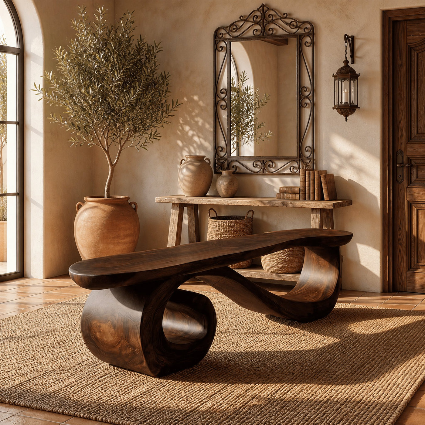 Organic Modern Bench For Living Room - product view 6