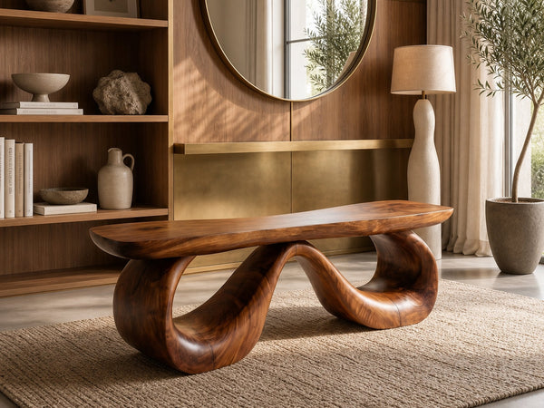 Organic Modern Bench For Reading Nook