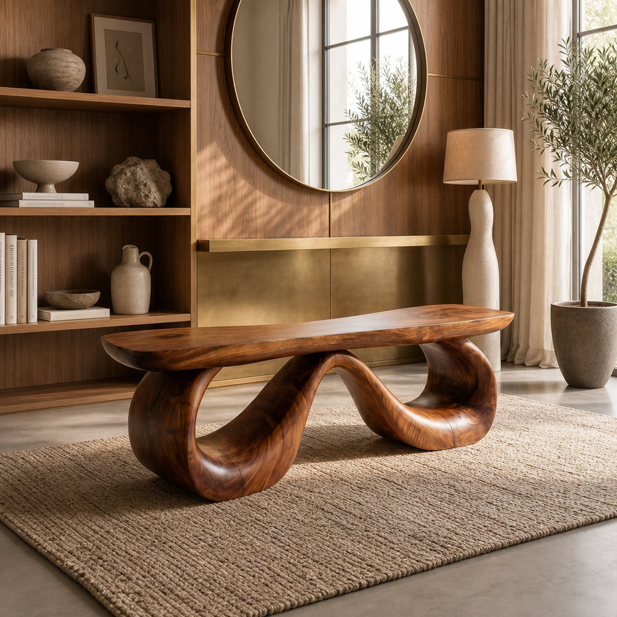 Organic Modern Bench For Reading Nook