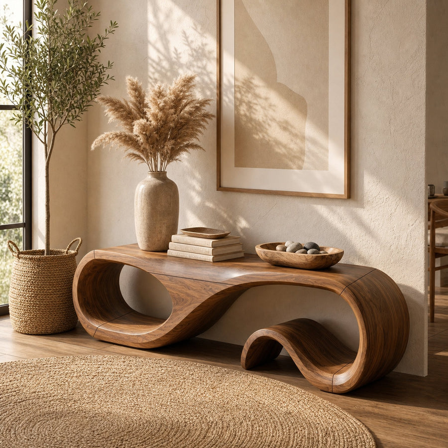 Organic Modern Bench For Waiting Area