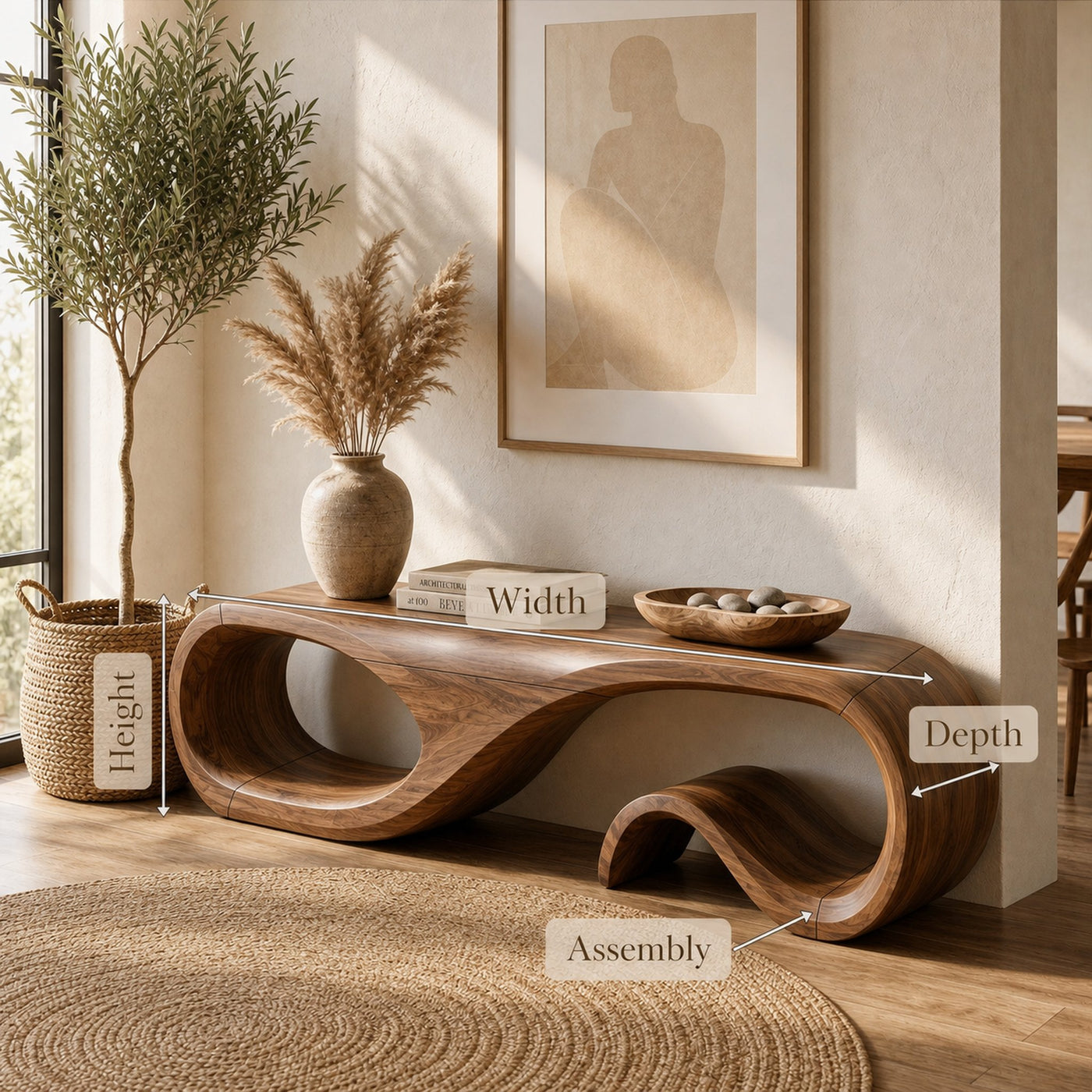 Organic Modern Bench For Waiting Area - product view 8