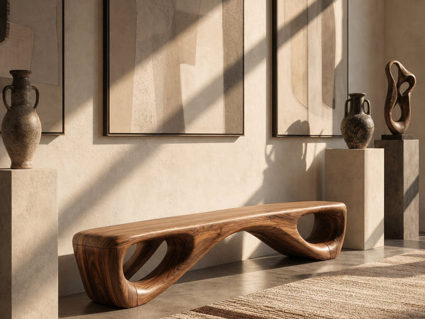 Organic Modern Seating Bench For Living Room