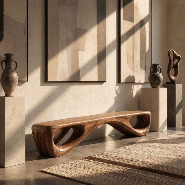 Organic Modern Seating Bench For Living Room