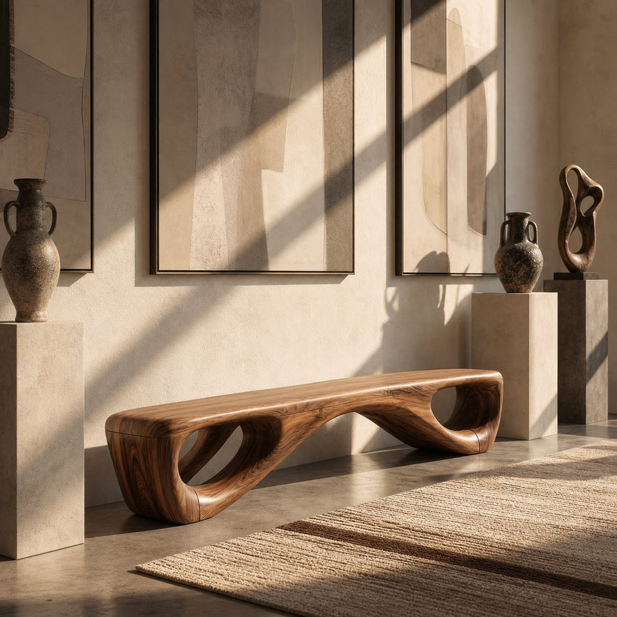 Organic Modern Seating Bench For Living Room