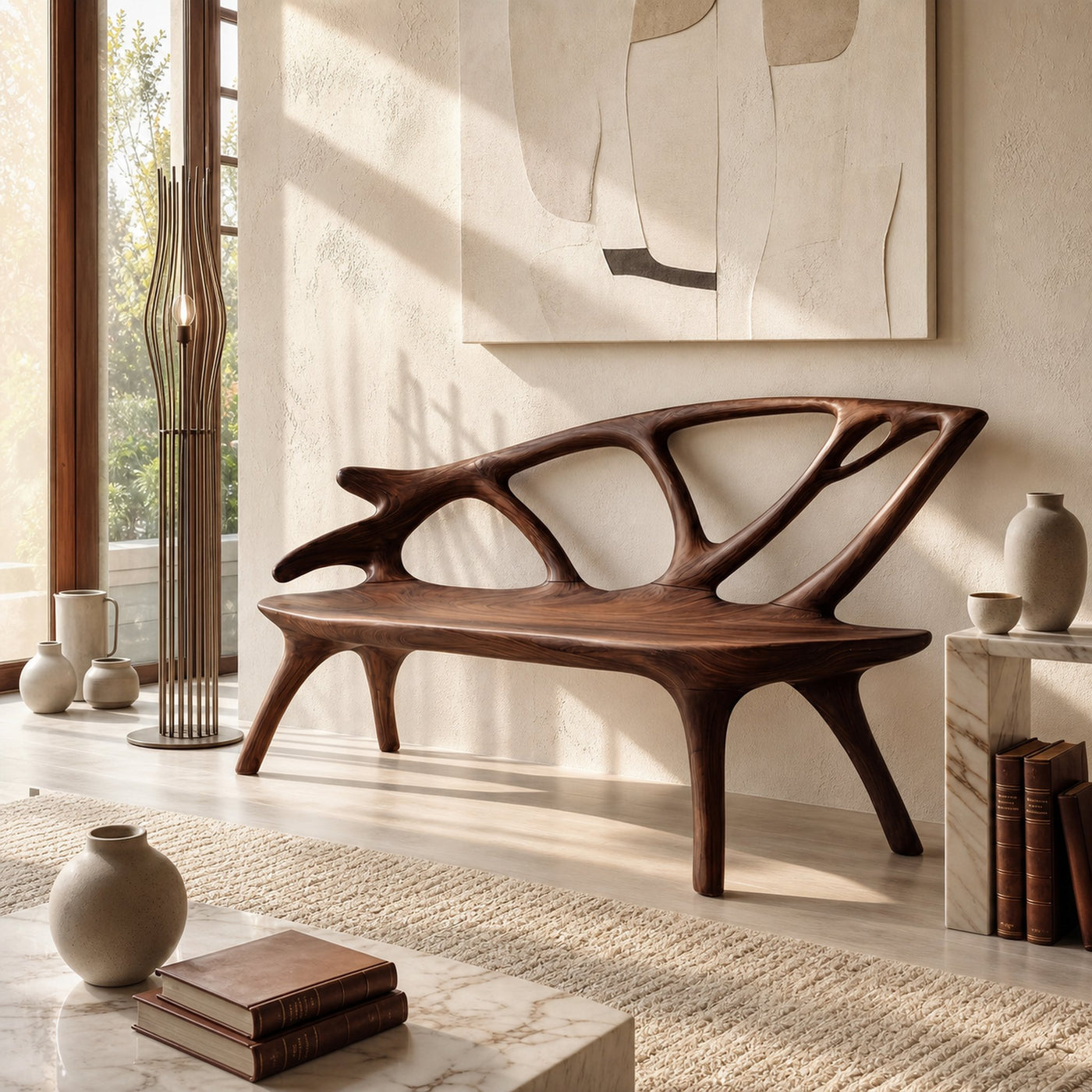 Organic Modern Seating Bench For Lounge - product view 6