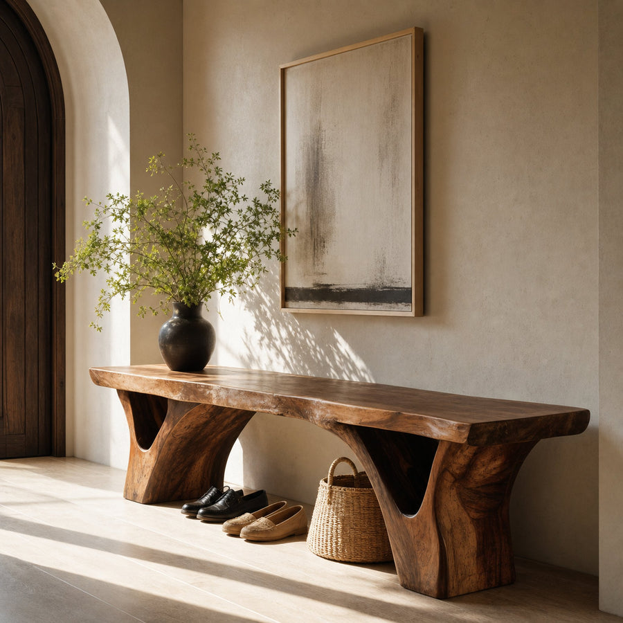 Organic Sculptural Bench For Entryway