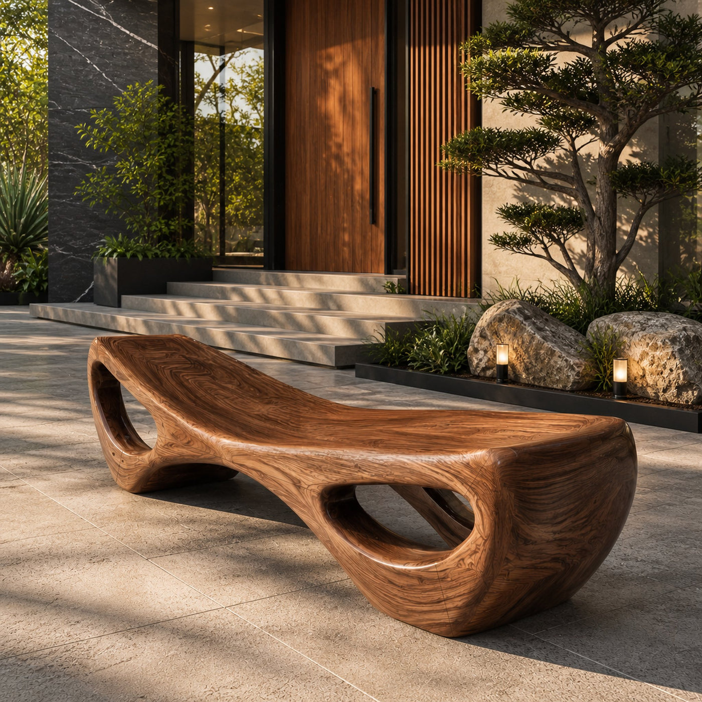 Organic Sculptural Entryway Bench For Luxury Entryway Decor - product view 6